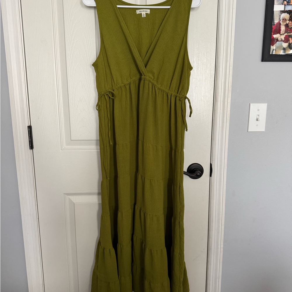 Max Studio Lime Green Tiered Maxi Dress - Picture 3 of 3